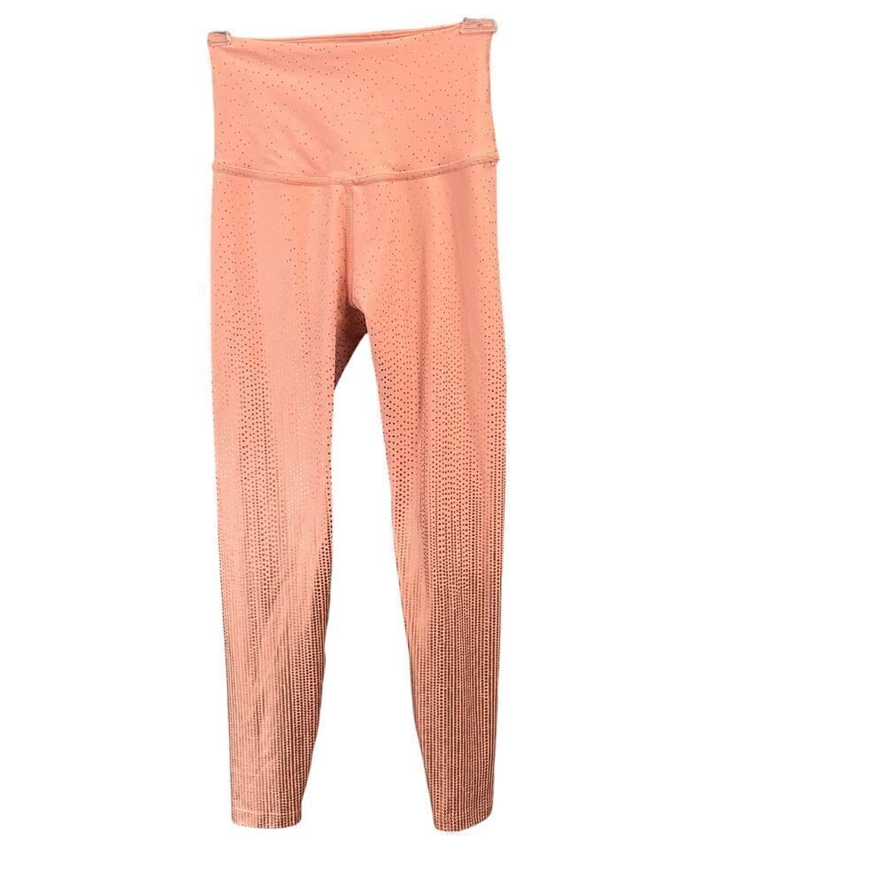 Beyond Yoga Drip Dot High Waisted Midi Leggings Pink Metallic Dot Size Small
